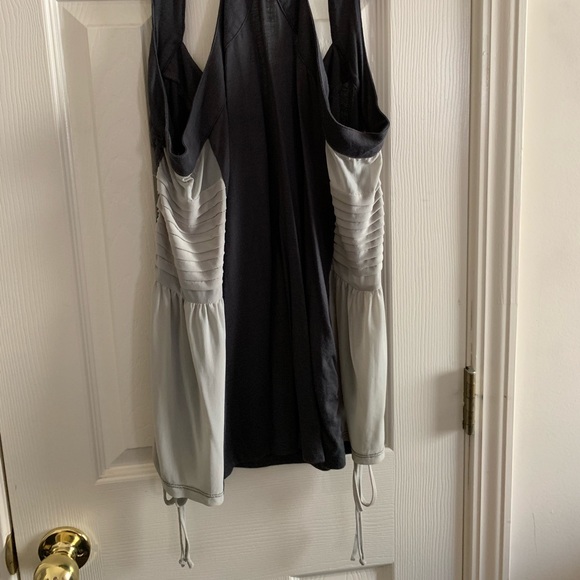 Feminine Grey and Cream Tank with Sheer Side Panel - Picture 1 of 5